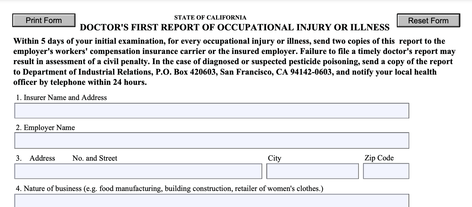 RateFast Definitions: California Doctor’s First Report of Occupational Injury or Illness (DFR)